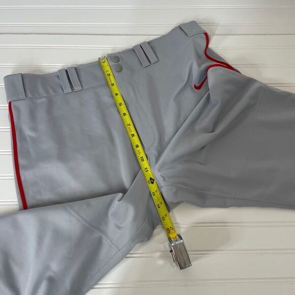NIKE Men’s Vapor Select High Piped Baseball Pants Size L Gray & Red Softball - Picture 5 of 7